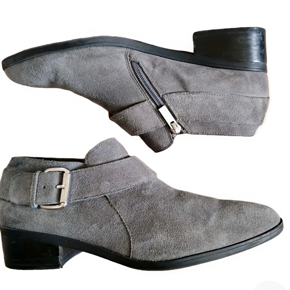 BELLA VITA Hadley Ankle Boots Bootie Shoes Womens Size 11N Gray Suede Almond Toe